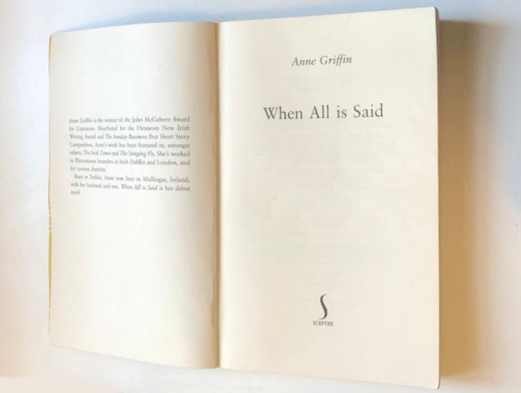 When all is said - Anne Griffin