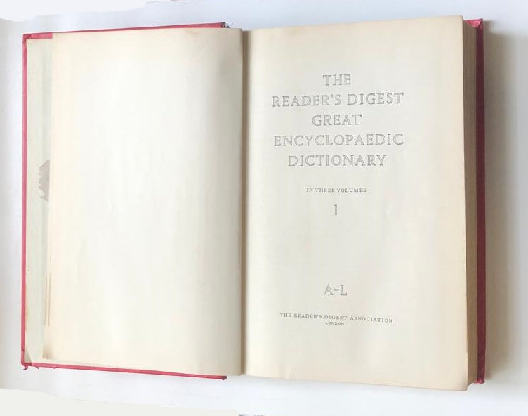 The Reader's Digest Great Encyclopaedic Dictionary  (Two books: A-L: Volume 1 / M-Z: Volume 2)