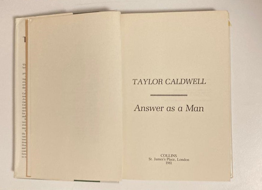 Answer as a man - Taylor Caldwell