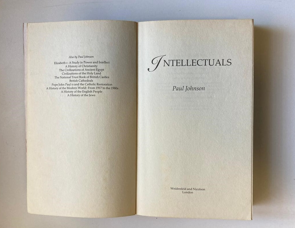 Intellectuals - Paul Johnson (Signed)