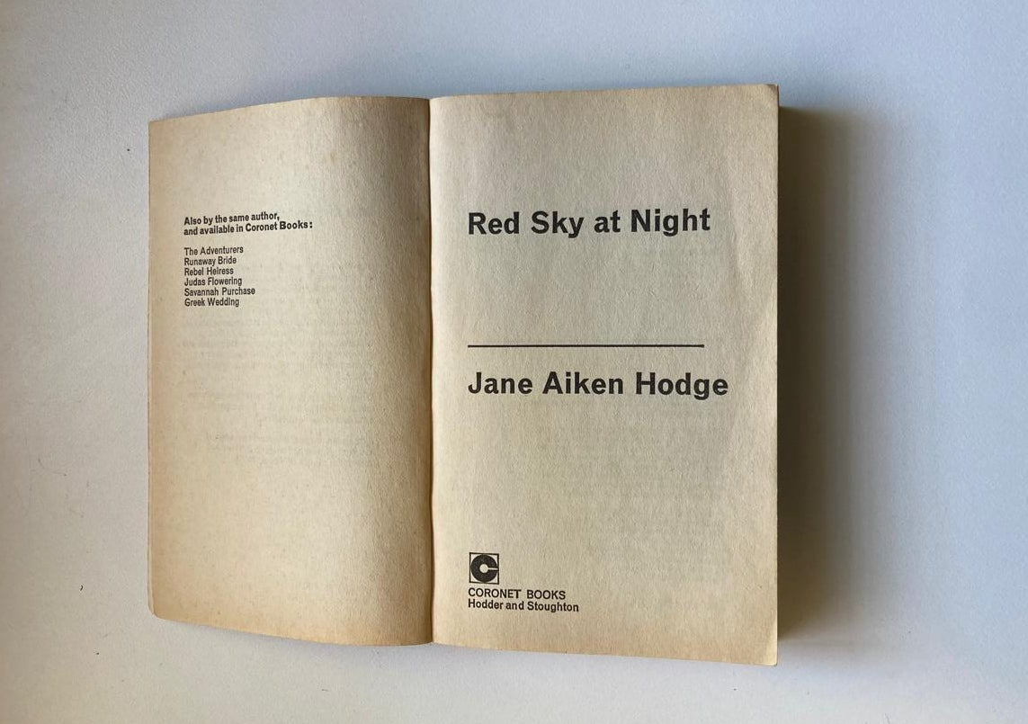 Red sky at night - Jane Aiken Hodge