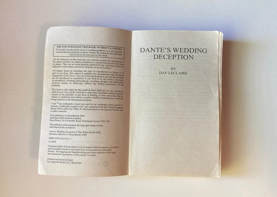 Danté's wedding deception - Day LeClaire / Mistaken mistress - Tessa Radley