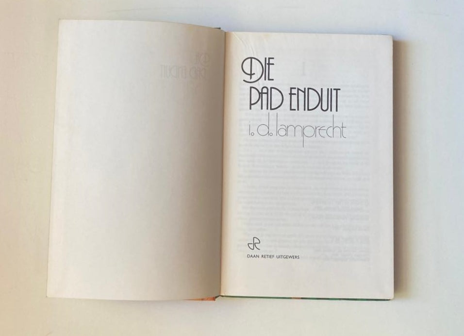 Die pad enduit - I.D. Lamprecht (First edition)