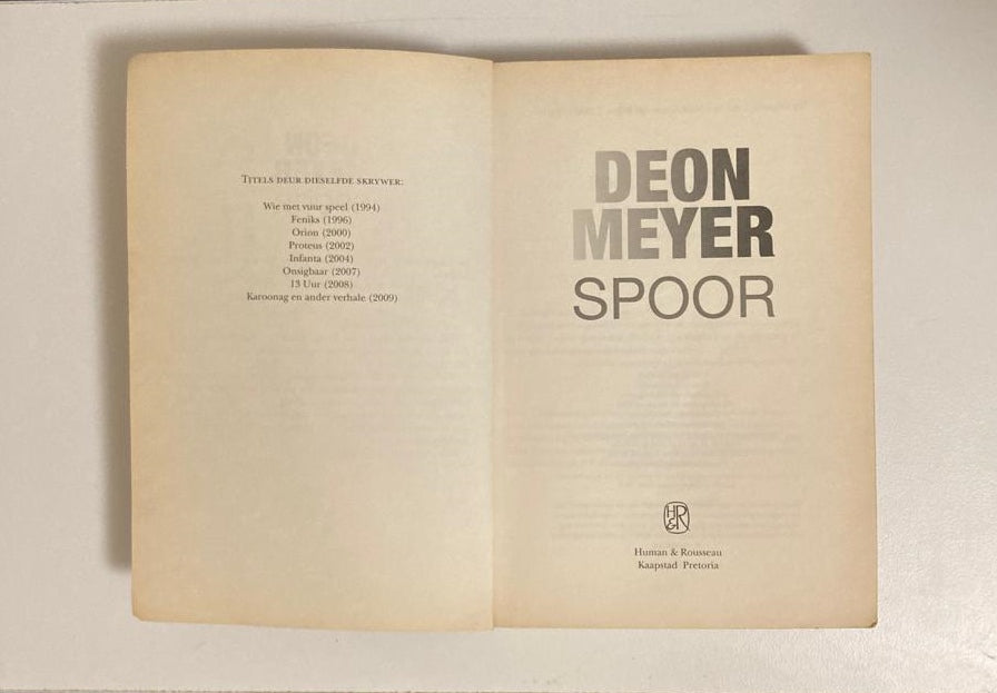 Spoor - Deon Meyer (First edition)