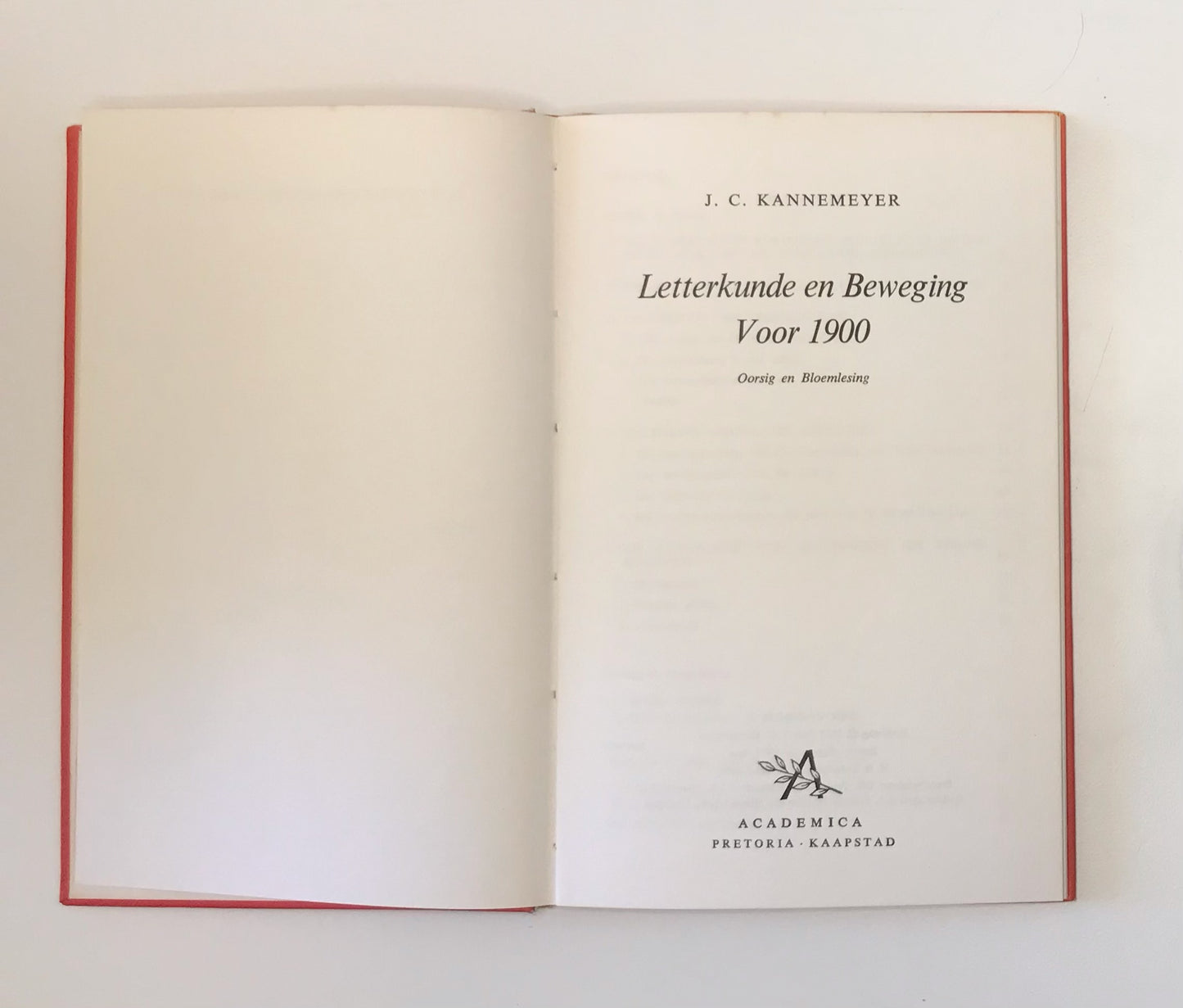 Letterkunde en beweging voor 1900: Oorsig en bloemlesing - J.C. Kannemeyer