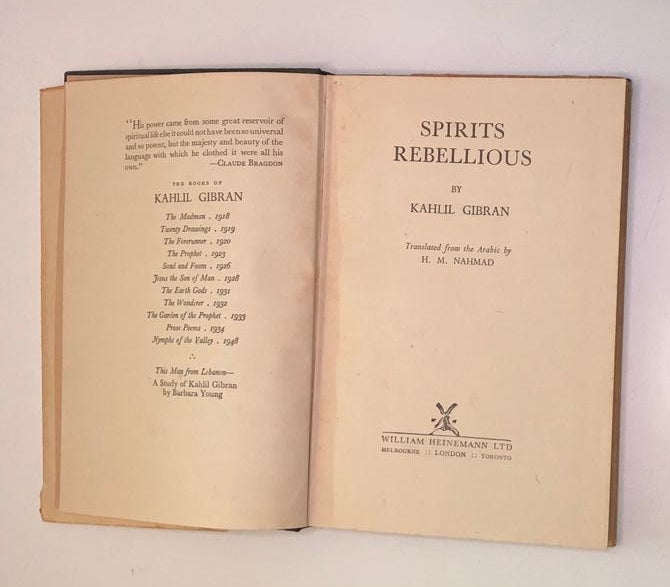 Spirits rebellious - Kahlil Gibran